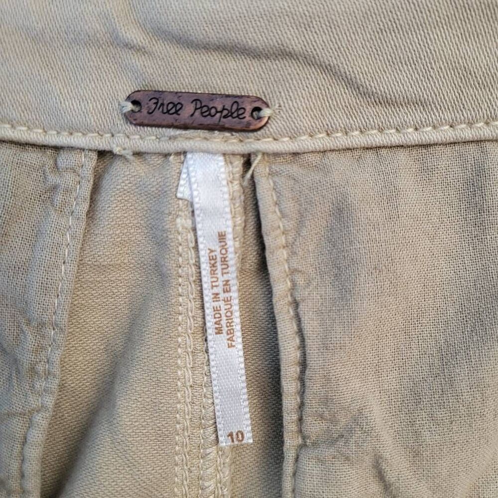 Free People Abby Chino Pants Size 10 Baggy Pleated Straight Leg High Rise - Picture 3 of 8